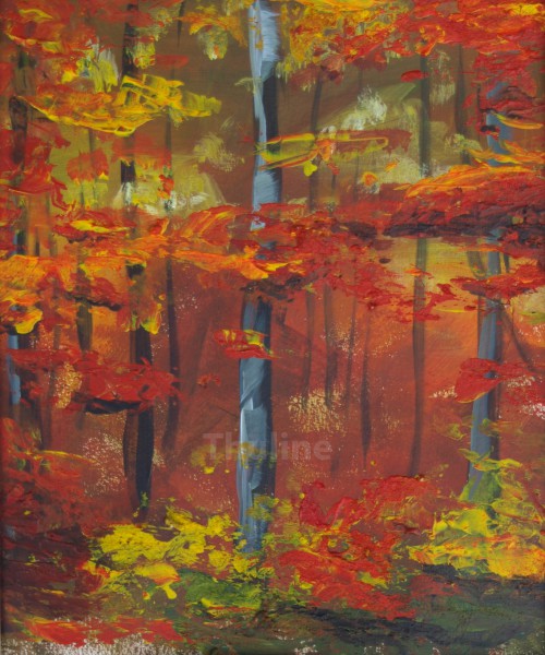 10. Autumn colours in acrylic art workshop